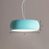 Macaron Blue Bowl Hanging Lamp Kit - 10/13/17 Wide Metal Pendant Light With Diffuser