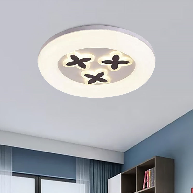 Modern White Flush Ceiling Light With Led And Acrylic For Corridor Bedroom