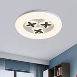 Modern White Flush Ceiling Light With Led And Acrylic For Corridor Bedroom