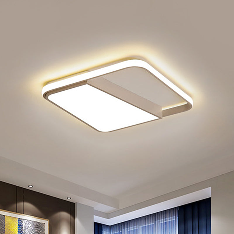 Modern Acrylic Led Box Ceiling Lamp In Warm/White Light - Remote Control Dimmable 16.5/19.5/23.5 W