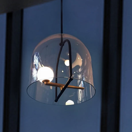 Clear Glass Ceiling Light Fixture - Modern Cylindrical Design For Living Room