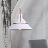 Contemporary Metal Pendant Lamp - 1 Light Minimalist Hanging Fixture For Living Room In White/Black