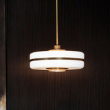 Postmodern White Glass Drum Pendant Light: Modern Ceiling Fixture For Bedroom