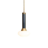 Modern Black Opal Frosted Glass Pendant Lamp - Torchlight Design Bedside Or Ceiling Pendulum Light