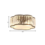 Contemporary Black Crystal Cloud Flush Lamp With 3/4/5 Lights - Bedroom Flushmount Lighting