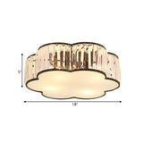 Contemporary Black Crystal Cloud Flush Lamp With 3/4/5 Lights - Bedroom Flushmount Lighting