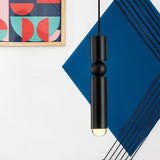 Modern Tube Hanging Light - Metal Black/White/Brass Led Suspension Pendant For Dining Room Warm