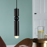 Modern Tube Hanging Light - Metal Black/White/Brass Led Suspension Pendant For Dining Room Warm