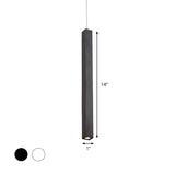 Modern Cuboid Metal Ceiling Light - Black/White Single Head Led Pendant Fixtures For Living Room