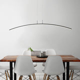 Contemporary Acrylic Led Arch Pendant Light In White - Stepless Dimming With Remote Control
