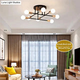 6/8 Head Led Industrial Iron Ceiling Light Living Room Lighting Nordic E27 Lamp