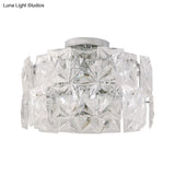 6 - Light Clear Crystal Cubic Ceiling Flush Mount For Bedroom Simplicity