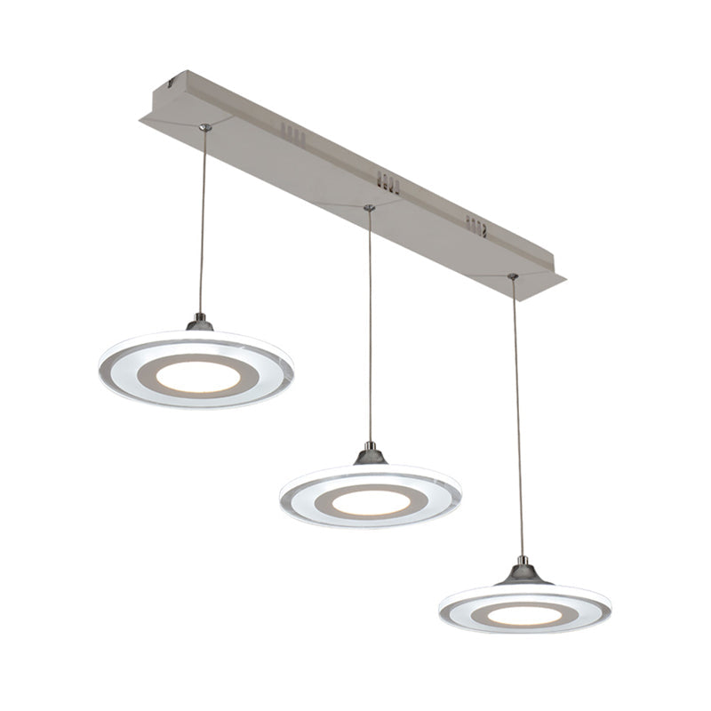 Modern Circle Pendant Led Hanging Lamp For Dining Room Island With Acrylic Shade In Warm/White Light