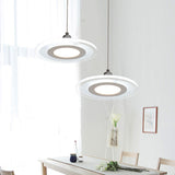 Modern Circle Pendant Led Hanging Lamp For Dining Room Island With Acrylic Shade In Warm/White Light
