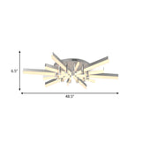 Semi-Mount Sputnik Ceiling Light With Acrylic Shade & Modern Silver Finish - Ideal For Indoor Spaces