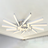 Semi-Mount Sputnik Ceiling Light With Acrylic Shade & Modern Silver Finish - Ideal For Indoor Spaces