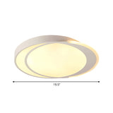 Modern Flush Mount Led Ceiling Light In White - Warm/White Lighting Square/Round Design