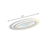 Oval Acrylic Led Flushmount Light - 19.5/23.5/31.5 Wide Bedroom Ceiling Lamp In Warm/White
