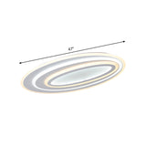 Oval Acrylic Led Flushmount Light - 19.5/23.5/31.5 Wide Bedroom Ceiling Lamp In Warm/White