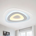 Contemporary Led Flush Mount Light - Wide Acrylic Shade Triangle Ceiling Lamp (16’/20’/24.5’)