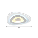 Contemporary Led Flush Mount Light - Wide Acrylic Shade Triangle Ceiling Lamp (16’/20’/24.5’)