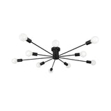 6/8 Head Retro Metal Ceiling Light Fixture - Semi Flush Mount Lighting For Bedroom In Black/White