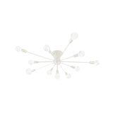 6/8 Head Retro Metal Ceiling Light Fixture - Semi Flush Mount Lighting For Bedroom In Black/White
