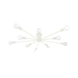 6/8 Head Retro Metal Ceiling Light Fixture - Semi Flush Mount Lighting For Bedroom In Black/White