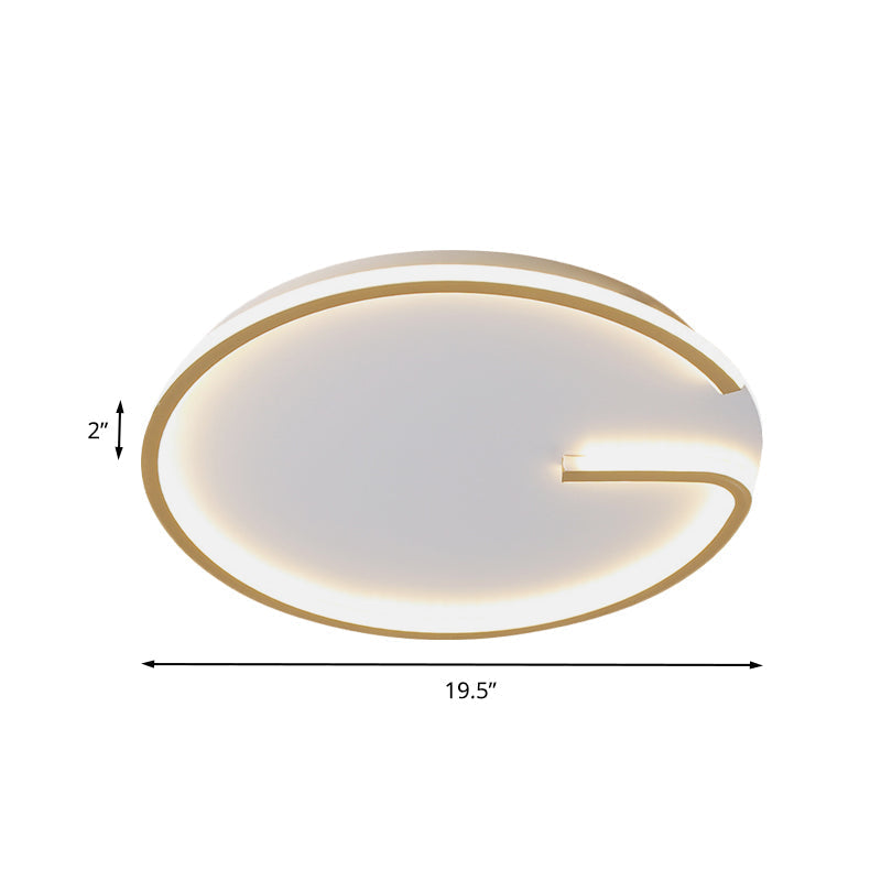 Modern White Led Flush Mount Lamp - Round Acrylic Bedroom Light 16’/19.5’ Dia G - Pattern Warm/White