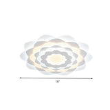 Contemporary Flower-Shaped Led Flushmount Ceiling Light For Bedroom - 16/19.5 Wide