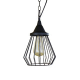 Black/Brass Wire Cage Pendant Lamp - Industrial Style Ceiling Lighting For Dining Table