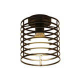 Industrial Black Metal Ceiling Light With Cylinder/Teardrop Shade - 1 Corridor Semi Flush Fixture