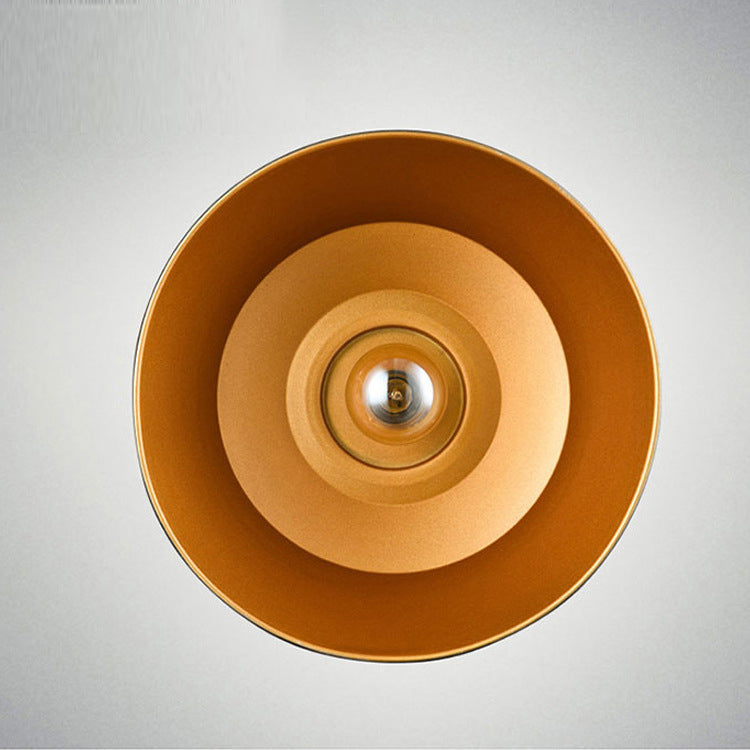 Industrial Barn Pendant Light With Metallic Shade - 1-Light Ceiling Lamp In White Perfect For