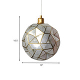 Contemporary Silver Shell Pendant Lamp For Dining Room - Sldined Globe Suspension Light