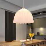 Contemporary White Dome Hanging Ceiling Lamp With Acrylic Shade - Perfect For Dining Room