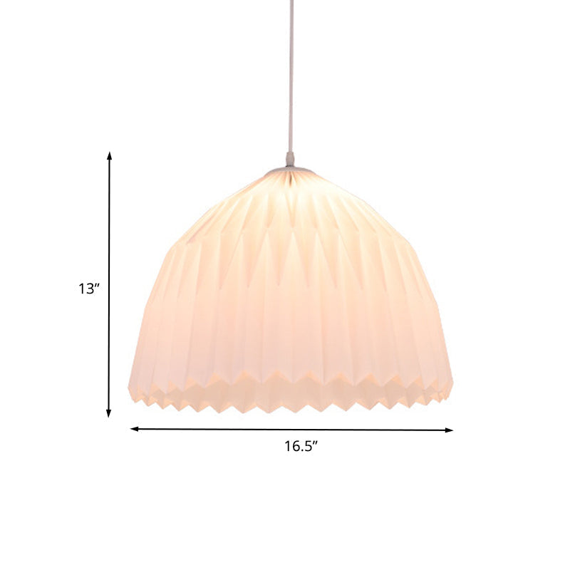 Contemporary White Dome Hanging Ceiling Lamp With Acrylic Shade - Perfect For Dining Room