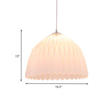 Contemporary White Dome Hanging Ceiling Lamp With Acrylic Shade - Perfect For Dining Room