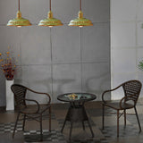 Vintage Style Brass Hanging Lamp With Ridged Bowl Shade - Metal 1 Head Pendant Light For Dining