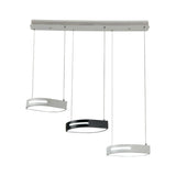Modernist Leaf Pendant Light - Metal 3 Heads Black And White