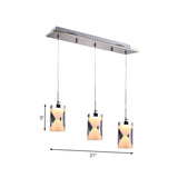 Modern Acrylic Hourglass Led Pendant Lamp - Chrome Cluster With 3 Bulbs Warm/White Light