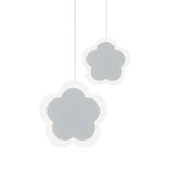 Contemporary White Led Acrylic Pendant Light - Flower Design Ceiling Suspension Lamp In Warm/White