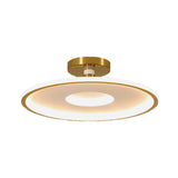 Sleek Acrylic Led Close To Ceiling Light In White/Gold Or Black/Gold 18/21.5 Dia