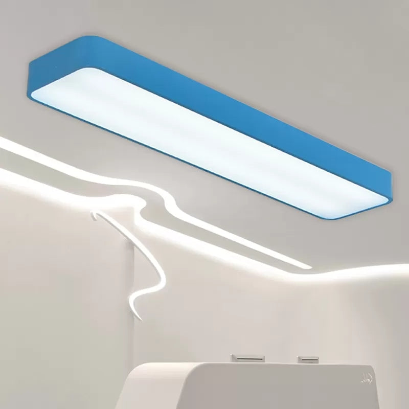 Candy Colored Led Ceiling Lamp For Baby And Kids Bedroom - Acrylic Linear Mount