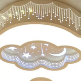 Romantic White Cloud Ceiling Mount Light With Star Acrylic Lamp For Hallway