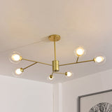 Globe Clear Glass Chandelier: Contemporary 6/9 Lights - Black/Gold Starburst Design