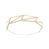 Modern Faceted Ceiling Flush Mount Led Fixture - White/3 Color Light Wooden Bedroom Design 16/19.5 W