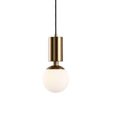 Minimalist Glass Sphere Pendant Light 1-Head Black Ceiling Suspended Lamp 8 Wide
