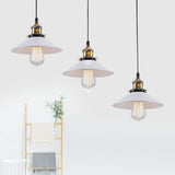 White Industrial Style Metal Pendant Light With 3 Conic Heads - Indoor Hanging Ceiling Fixture