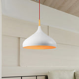 Dome Metallic Pendant Ceiling Lamp - Elegant 1 Head Hanging Light For Dining Room 12.5 Or 16.5 Width