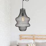 Industrial Black Mesh Cage Pendant Light - Modern Dining Room Hanging Lamp